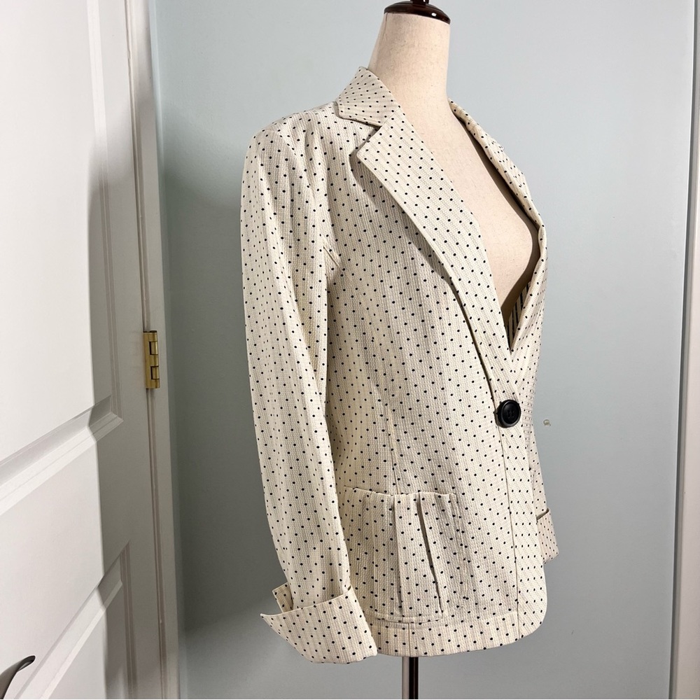 Lafayette 148 New York navy polka dot jacket size 10 - Picture 7 of 16
